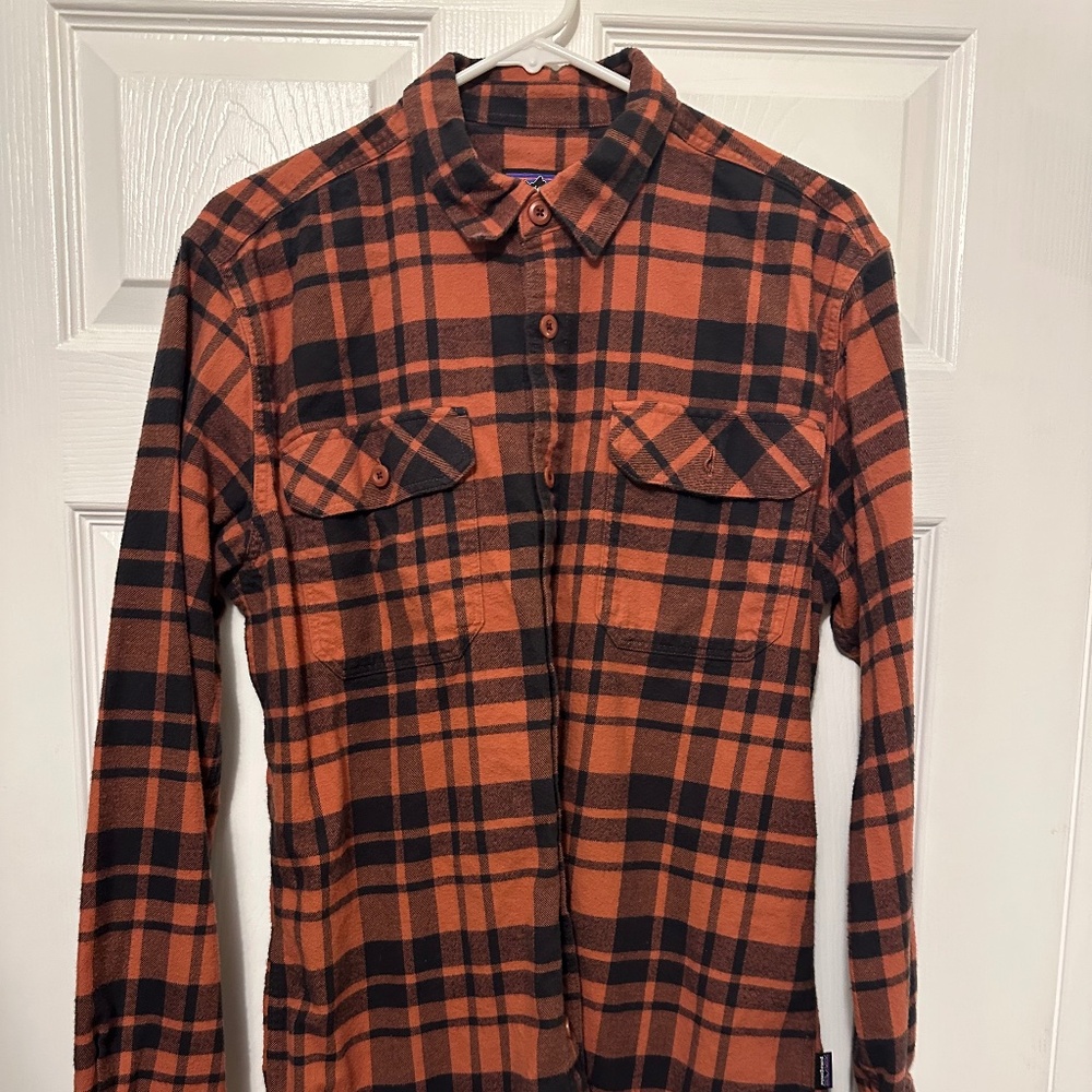 Patagonia Long Sleeve Button Up Shirt‎ Mens Medium Organic Cotton Flannel